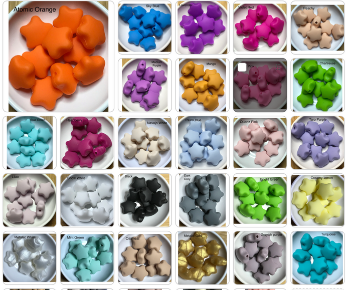 17mm Stars Random Colour Mix